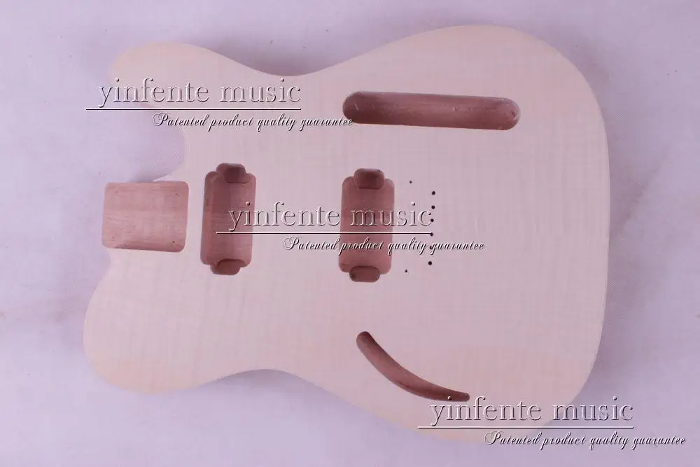 

1 pcs Unfinished electric guitar body mahogany made maple wood top