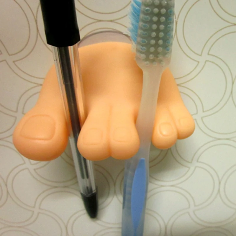 Новые креативные маленькие ножки формованный держатель для зубной щетки зажим с присоской раной зажим для хранения стойки для ванной комнаты кухонные аксессуары