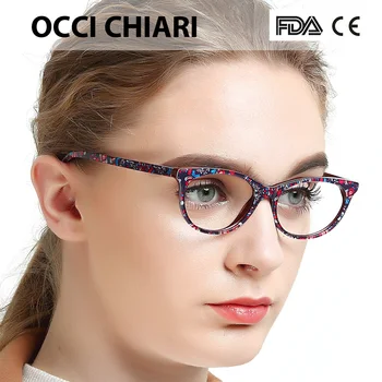 

OCCI CHIARI Acetate Eyeglasses Frame For Women Optical Clear Lens Spring Hinge Optical Glasses Frame Oculos Lunettes Gafas BESSI