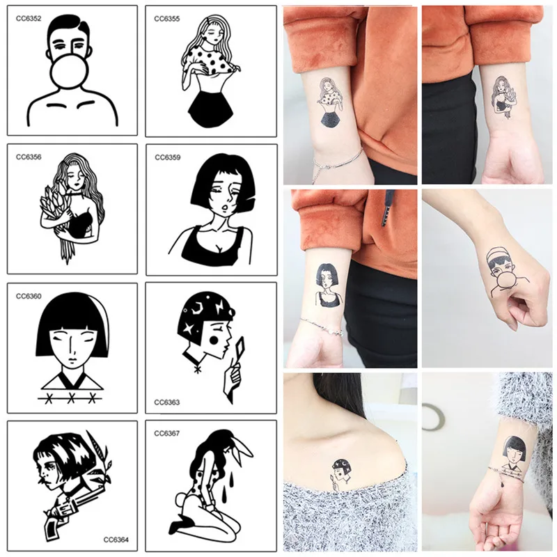 25 Styles Waterproof Temporary Tattoo Sticker old school lily cool girl tatto stickers flash tatoo fake tattoos for lady women