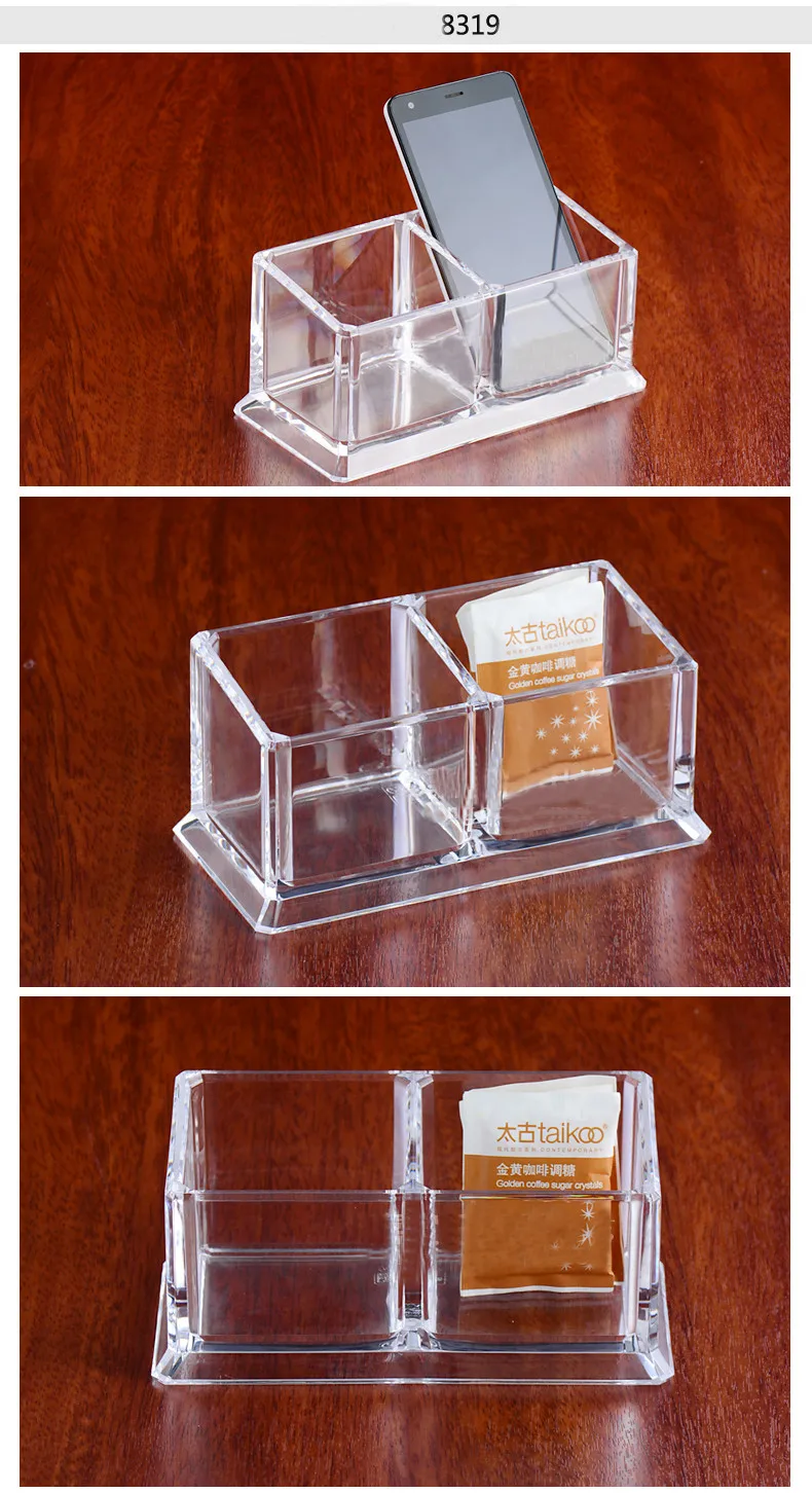 2 решетки прозрачный акриловый держатель для чайных пакетиков кофейные коробки для сахара акриловый Органайзер для хранения Чехол YAC002