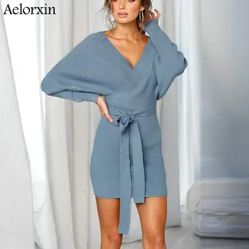 

Winter Knitwear Sexy casual bag hip warm sweater women's sweater ladies sweater Women knitted pullovers Long Sleeve