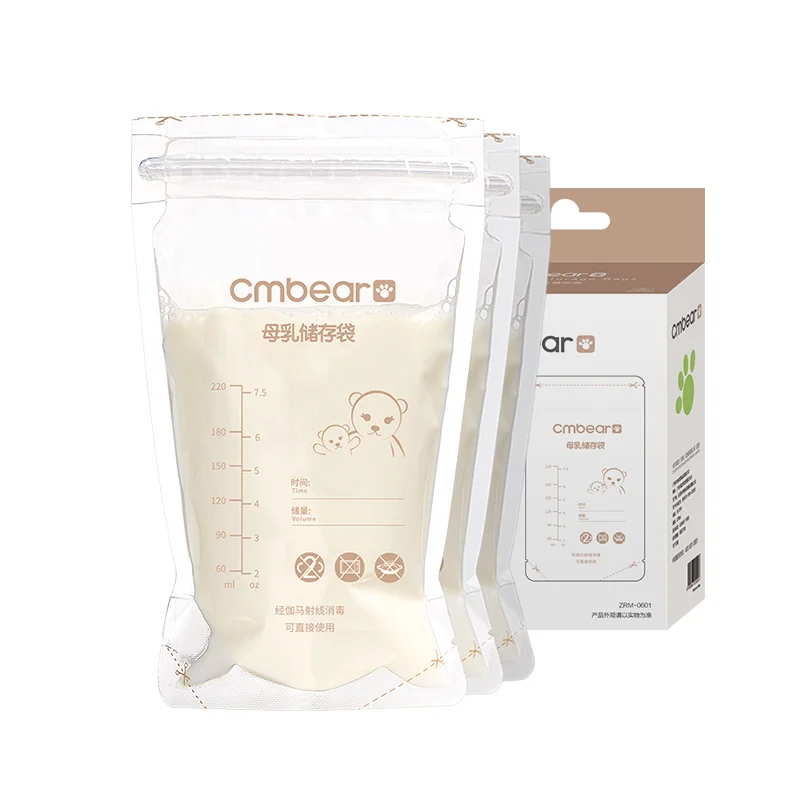 

CMbear 30PCS 220ml Baby Breast Milk Storage Bags BPA Free Safety Material Disposable Milk Freezer Bags For Mother Breast Feeding