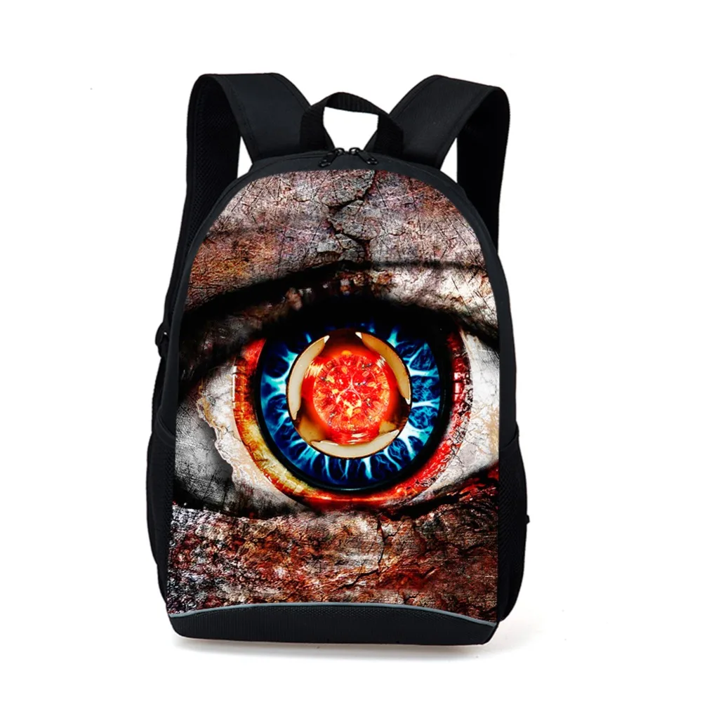 3D Cool Eyes Print Backpack Personalized Trend Teenager Boys Large Capacity School Bagpack Men