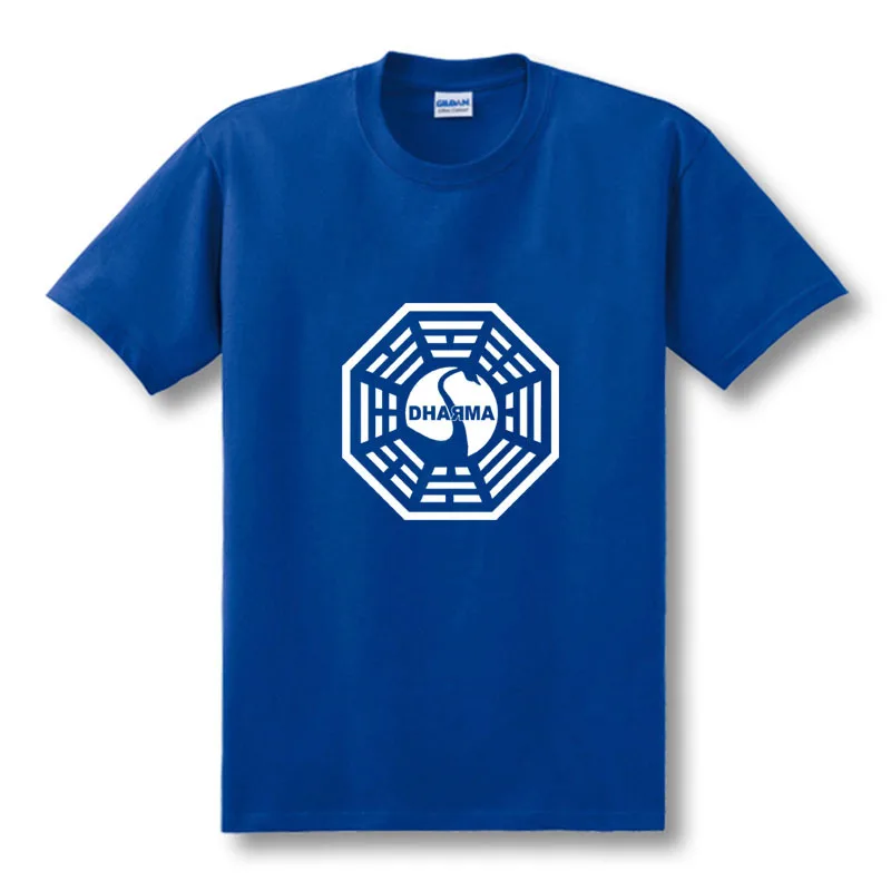 American TV Series LOST Dharma Initiative Camiseta Hombre Fitness algodón de manga corta Camiseta Tops Camisetas Masculinas XS-XXL