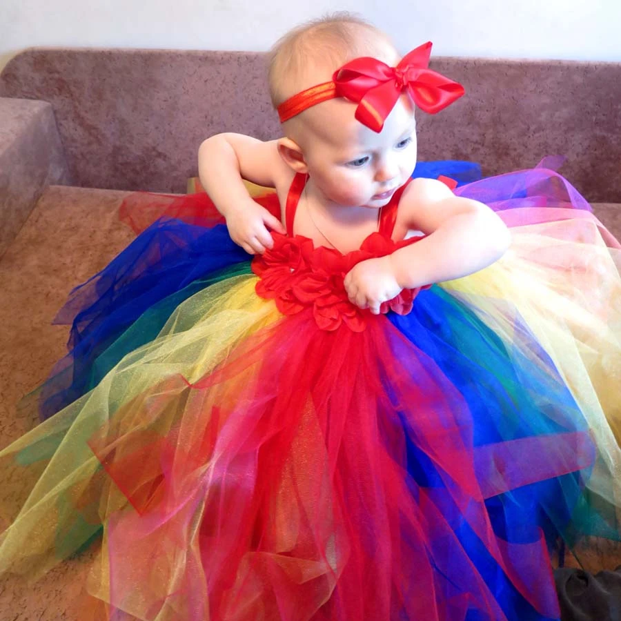 子供ガールレインボーチュチュドレスとヘッドバンド誕生日パーティー衣装手作り完全チュチュドレス Ts093 Dress Basic Dress Tutudresses Gold Aliexpress