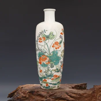 

Antique QingDynasty porcelain Lotus flower vase,Pastry bottle,Hand-painted crafts,Collection&Adornment,Free shipping