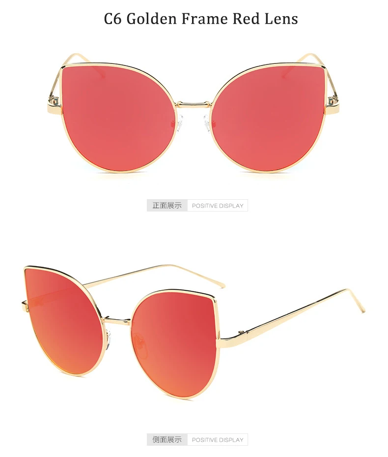 Luxury Cat Eye Sunglasses Women PATEN 2017 New Stylish Sunglass Beach Fashion Metal Mirror Glasses Female for Night Club UV400 3236  (10)