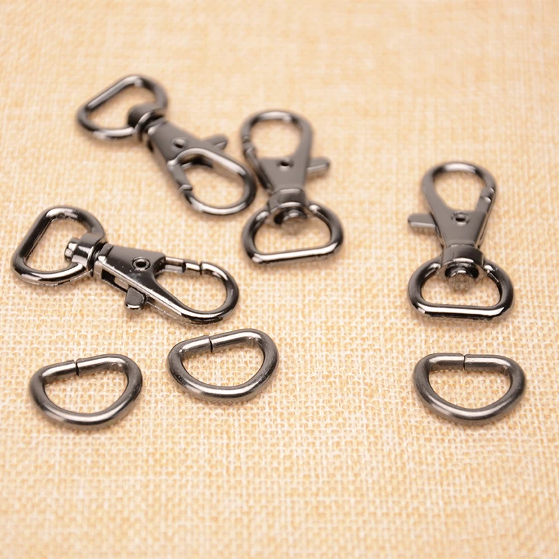 1/2" Lobster Swivel Clasp + D Ring Gunmetalin Bag Parts & Accessories
