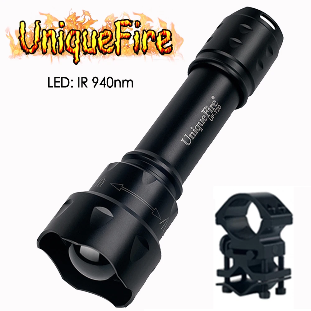 UniqueFire T20 IR 940NM светодиодный инфракрасный фонарик с регулируемым зумом 3 режима