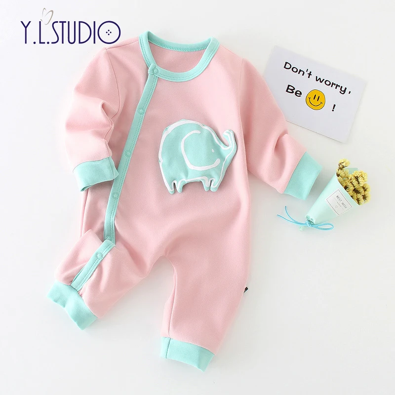 الوليد الصبي نيسيس الشتاء وزرة للفتيات طويلة الأكمام الحيوان طباعة نيسيي roupa menina الخريف طفل رضيع رومبير/بذلة