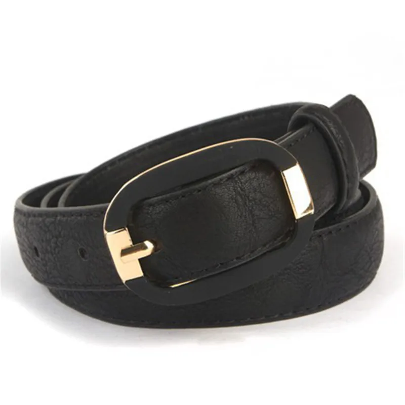 

New 2014 Women Leather Belt PU Leather Strap Pigskin Low Belt Piece Set Metal Women's Belt Thin Belts N14 Free Shipping