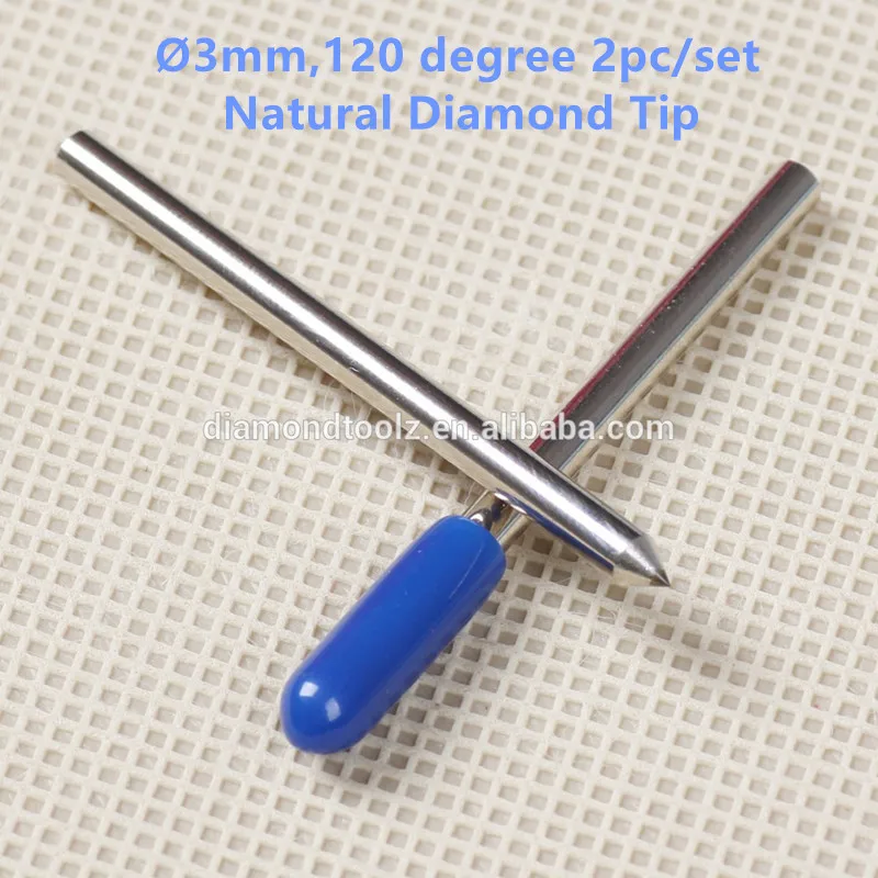 Talentool 2 pz / lotto diamante naturale incisore trascinare bit con 120 gradi diametro 3.175 mm per incisione metallo vetro pietra glod