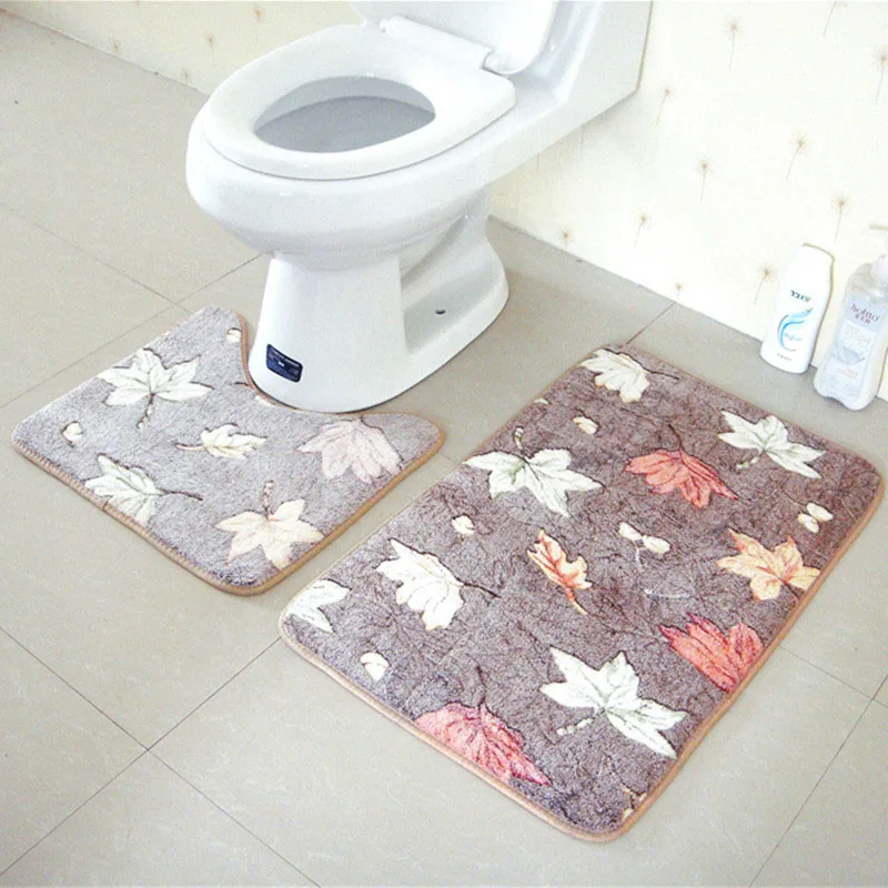 2 шт набор ковриков для ванной U форма коврик комплект Туалет шаблон Ванна нескользящий пол ковер матрас для ванной Декор - Цвет: 08
