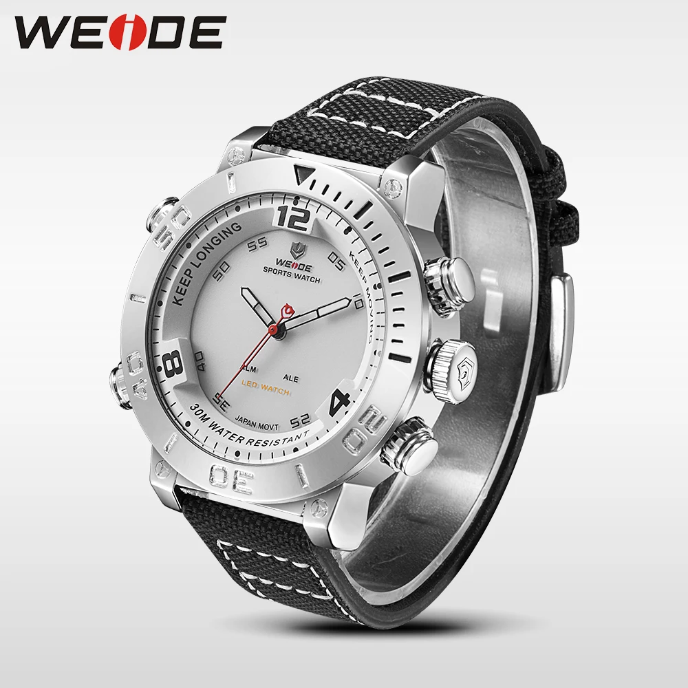 Часы WEIDE Роскошные Кварцевые спортивные часы цифровые nylong модные повседневные