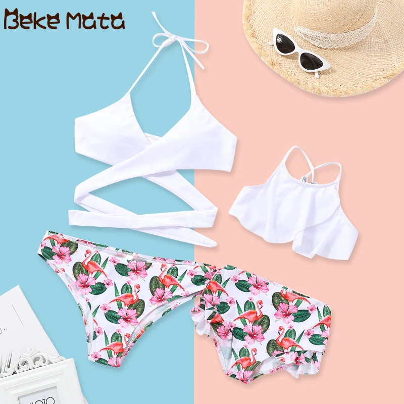 

Mommy And Me Swimwear Mom Daughter Swimsuit Bikini Family Look Mother Daughter Bathing Suit Floral Print Family Matching Clothes
