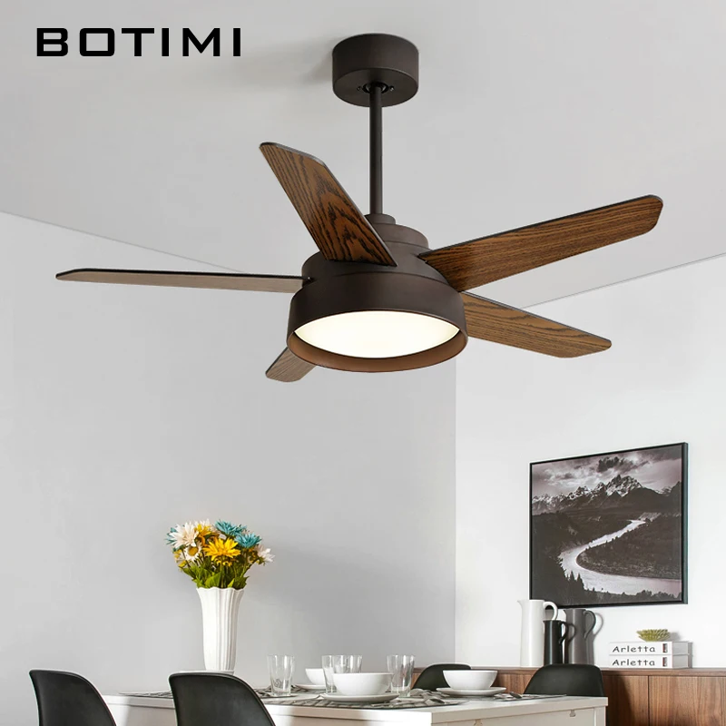 BOTIMI Nordic 220V Потолочная люстра вентилятор для Гостиная 42 дюймов Ventilador de techo потолочный вентилятор с подсветкой на пульте Функция охлаждения лампы