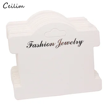 

White Paper Bracelet Display Cards Jewelry Necklace Tags Ring Earrings Cards