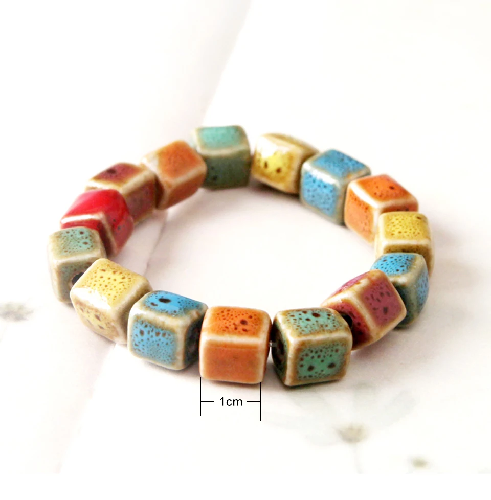 Women's Fashion Ceramic Bracelets Trendy Simple Sweet Style Round Beaded Strand Bracelet For Lady Girls Birthday Gifts 2018 New (7)
