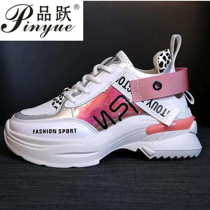 

2019 Women Sneakers high platform Casual Shoes Designer Chunky Sneakers Ladies Thick Sole breathable Tenis Feminino