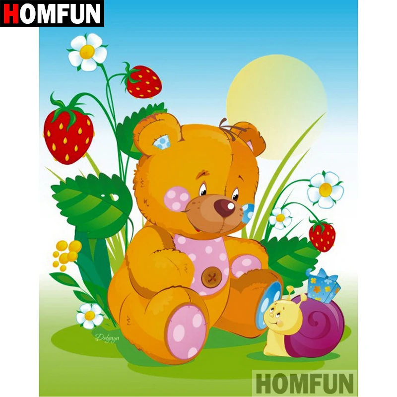 

HOMFUN 5D DIY Diamond Painting Full Square/Round Drill "Cartoon bear" Embroidery Cross Stitch gift Home Decor Gift A09084