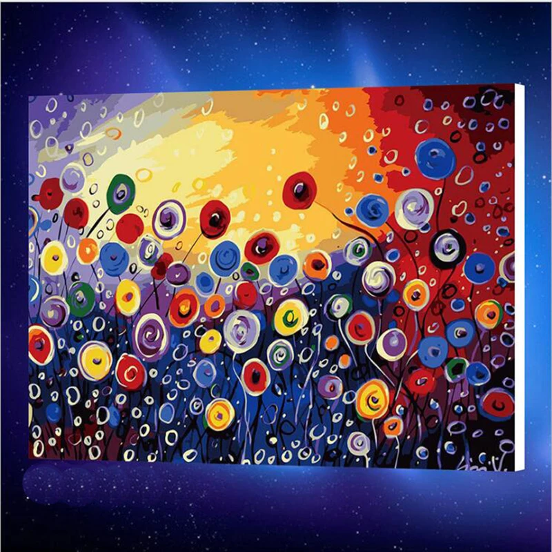 

50x65cm Diy Oil Painting By Numbers Kits Flowers In Full Bloom Art Picture Home Decor Acrylic Paint On Canvas For Artwork r469