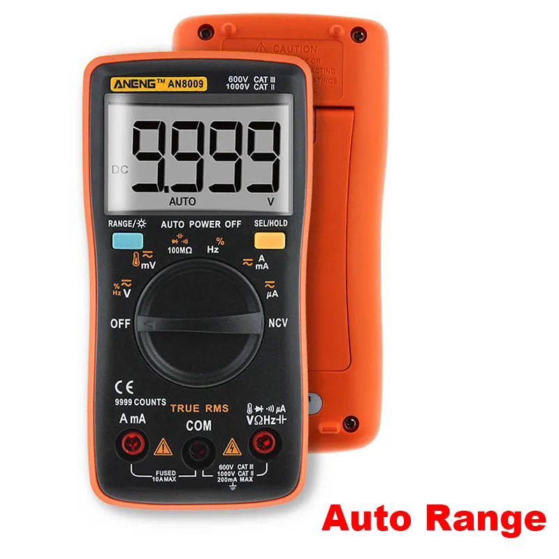 Высококачественный цифровой мультиметр True-RMS NCV Ohmmeter AC/DC Амперметр напряжения измеритель тока Измерение температуры HR