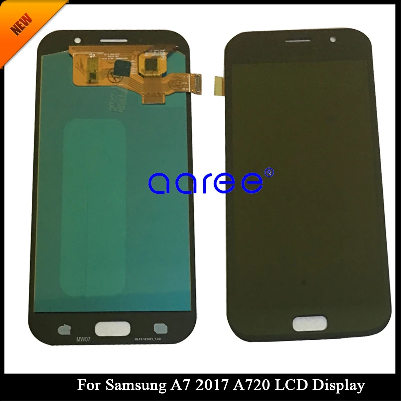 Super AMOLED дисплей для Samsung A720 LCD A7 100%, ЖК-экран с сенсорным дигитайзером в сборе, номер для отслеживания 2017, протестированный