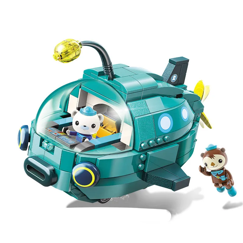 Образовательный конструктор Octonauts Octo-Pod Octopod, игровой набор, CUP-Q, молот, Акула, транспортное средство и барнакулы, 921 шт., Обучающие кубики - Цвет: 3703