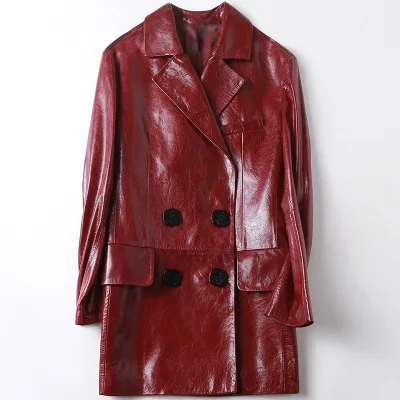 

2019 New Fashion Genuine Sheep Leather Trench H6