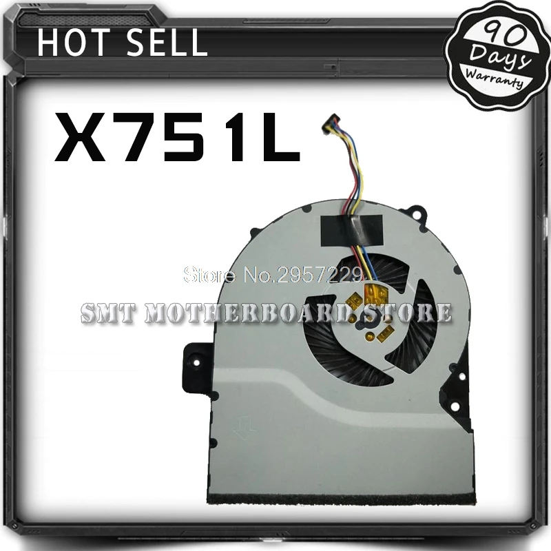 Для X751MA X751MD K751M A751M X751M K751L X751L X751LK ноутбука Процессор вентилятор охлаждения