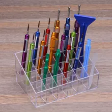 24 Сетки акриловый контейнер для хранения Toolbox мобильный телефон ремонт инструмента обслуживания запчасти, винты Пинцет отвертка коробки для хранения