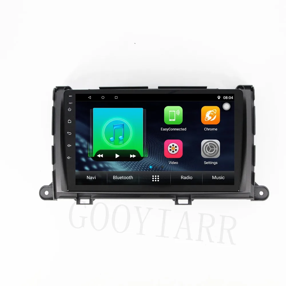 Top Quad core android Car Radio GPS Navigation Multimedia  Player for Toyota Sienna 2010-2014 with Audio Video Stereo FM WIFI BT 4