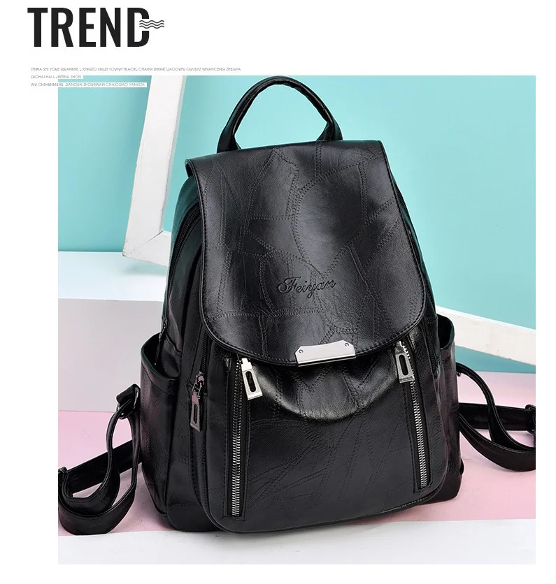 ZMQN, женские рюкзаки, повседневная черная школьная сумка для девочек-подростков, рюкзак из искусственной кожи, студенческий рюкзак для путешествий, Женский A128