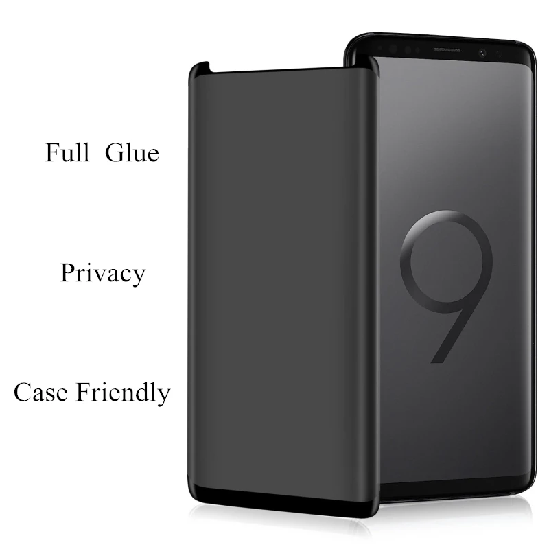 2 шт полный клей конфиденциальности Закаленное стекло протектор экрана для samsung Galaxy S9 Plus S8 Note 8 9 3D Анти-Шпион протектор экрана