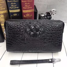 Натуральная крокодиловая кожа, деловой дневной клатч, кошелек для карт, натуральная кожа аллигатора, кодовый замок, мужская сумка на ремешке