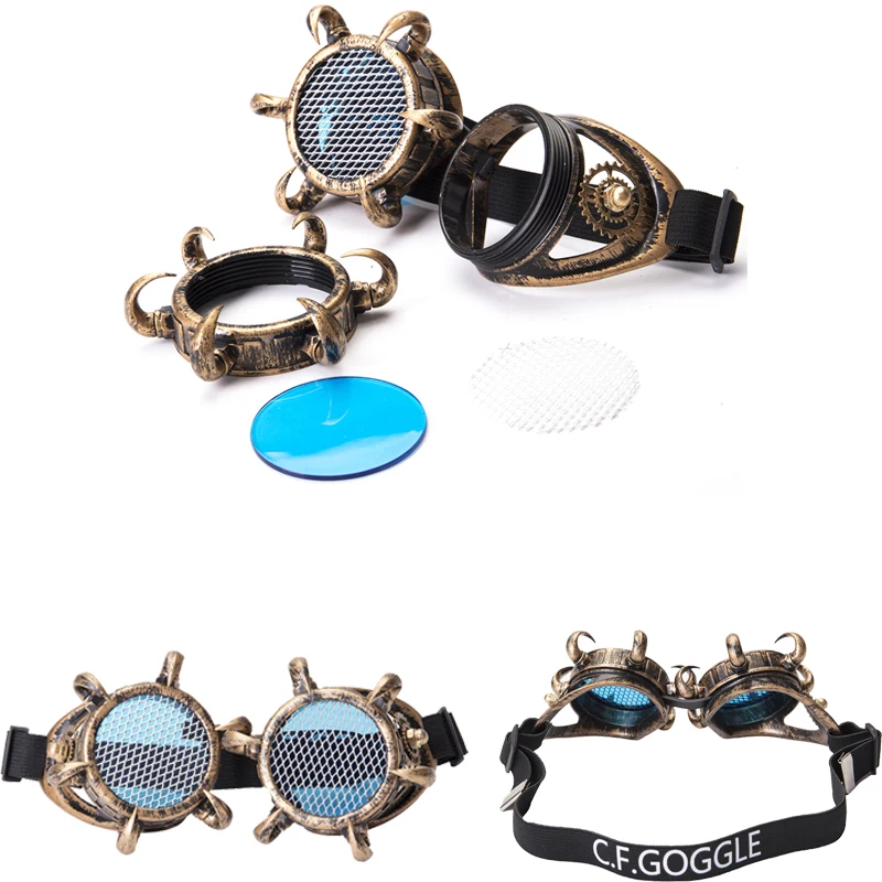 

FLORATA Halloween Cosplay Goggles Retro Victorian Gothic Steampunk Goggles Glasses Welding Punk Goggles Monster Paws Design