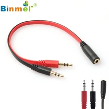 Адаптер дель 3.5 мм AUX аудио микрофонный сплиттер кабель наушников адаптер 1 Женский до 2 Мужской may17#1