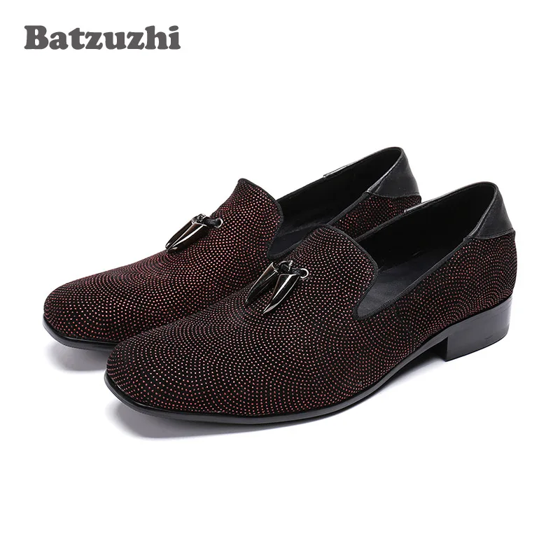 Batzuzhi Luxury Fashion Men Shoes Causal Leather Crystal Flats Loafers Shoes Man zapatos de hombre Metal Tassels Party Zapatos Batzuzhi Luxury Fashion Men Shoes Causal Leather Crystal Flats Loafers Shoes Man zapatos de hombre Metal Tassels Party Zapatos