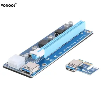 

VODOOL PC PCI-E 1X To 16X Extender Riser Card PCI Express Expansion Cards Kit With 6Pin DC-DC USB3.0 Cable Cord For Miner Mining