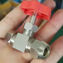 Трубка OD 10 мм игольчатый клапан никелированная латунная вилка