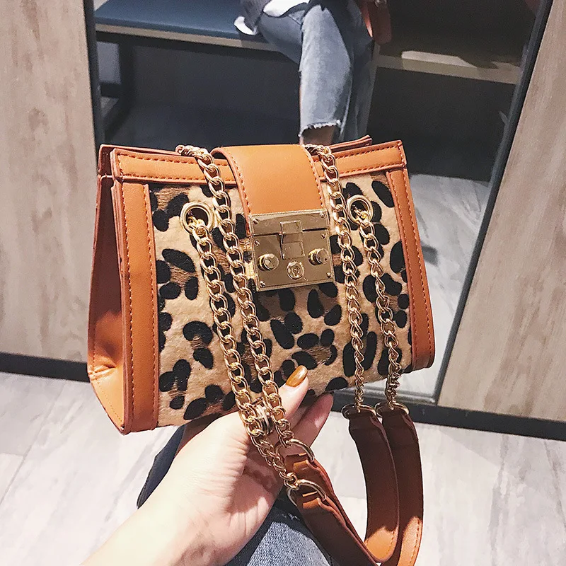 

Luxury Handbag Designer Fashion Women Bags Hardware Lock Sac Leopard/zebra Print Chain Shoulder Messenger Bag Tide Crossbody Bag