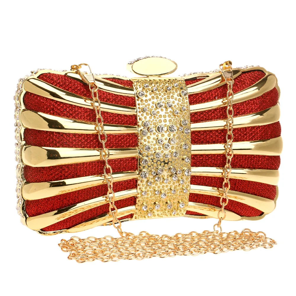 

Evening Bag For Wedding Ladies Handbags Chain Shoulder Clutches Evening Bags Diamonds Tin Mixed Color Black/Red/Silver/Blue/Gold