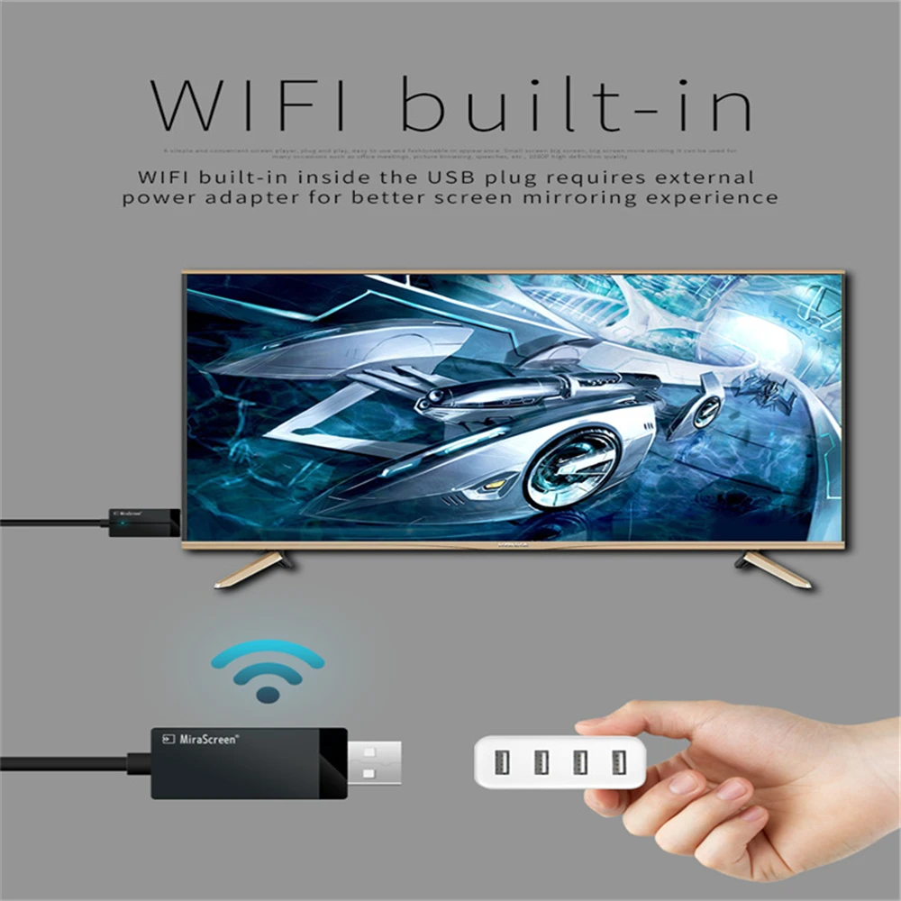 Беспроводной Wifi дисплей ключ HDMI 1080P HD Смарт экран Miracast Airplay для IPhone X 6 7 8 Apple TV USB C к
