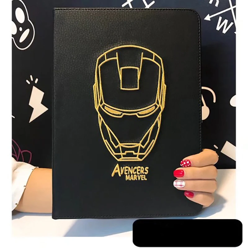 Fundas for Ipad 2018 Case Marvel Iron Man Sleep Wake Up Smart Flip Stand PU Leather Cover for Apple Table Gadget A1893 A1954 Fundas for Ipad 2018 Case Marvel Iron Man Sleep Wake Up Smart Flip Stand PU Leather Cover for Apple Table Gadget A1893 A1954