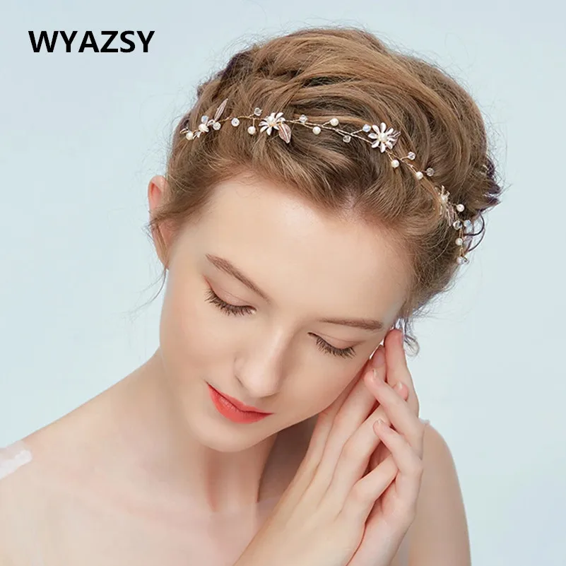 

Wedding Crystl Pearl Headbands Vintage Hairbands Bridal Hair Accessories Metal Crystal Crown Bouquet Collection Handmade Tiara