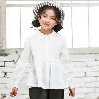 

2019 Korean style girls shirt fashion spring full sleeve girls blouse 4-9t A699