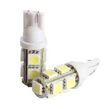 2 шт. Автомобильный светодиодный светильник 194 168 W5W T10 9SMD 5050 светодиодный Автомобильный задний указатель Поворота Боковой габаритный светильник-излучающая Диодная лампа