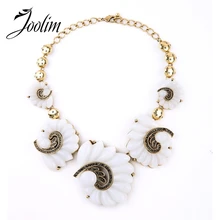 JOOLIM Jewelry Wholesale White Resin Flower Choker Necklace Collar Necklace Fashion Jewelry Style free shipping