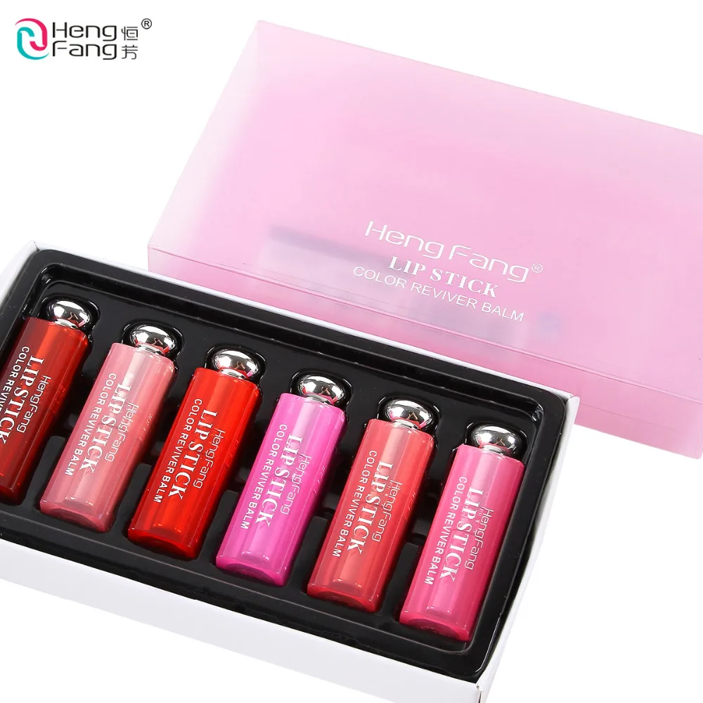 

6Pcs/Lot Color Reviver Balm 6 Colors Lipstick Moisturizer Lip Balm 1.7gx6 Lips Makeup Brand HengFang #9238